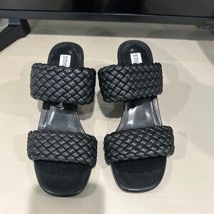 Steve Madden Black Woven Women's Sandals